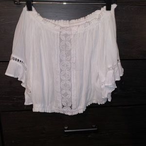 Lace off the shoulder shirt